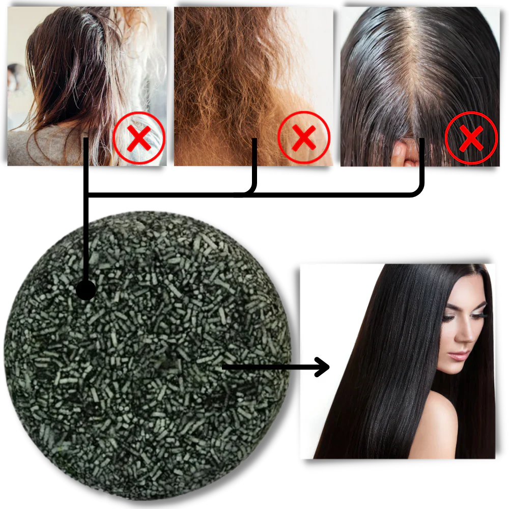 Savon noir - Shampoing solide anti cheveux blancs