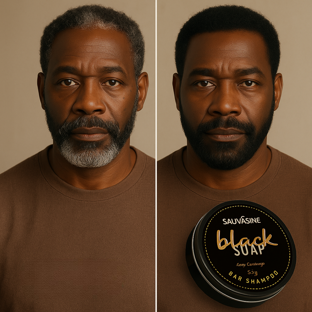 Savon noir - Shampoing solide anti cheveux blancs