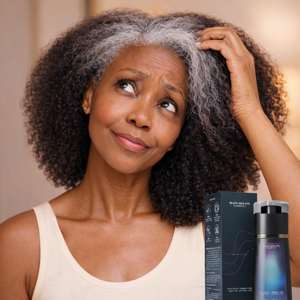 Shampoing  jeunesse – Cheveux et Barbe Noirs Instantanément