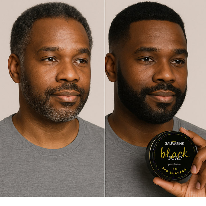Savon noir - Shampoing solide anti cheveux blancs